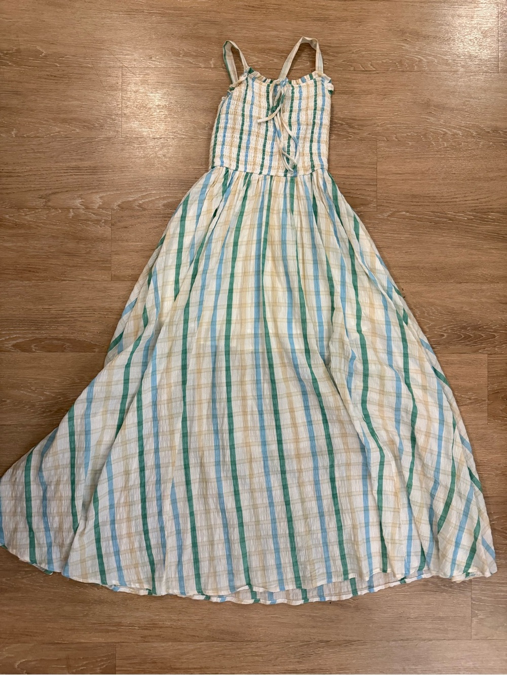 Women’s Red Dress Boutique Striped Linen-Blend Maxi Dress Size S